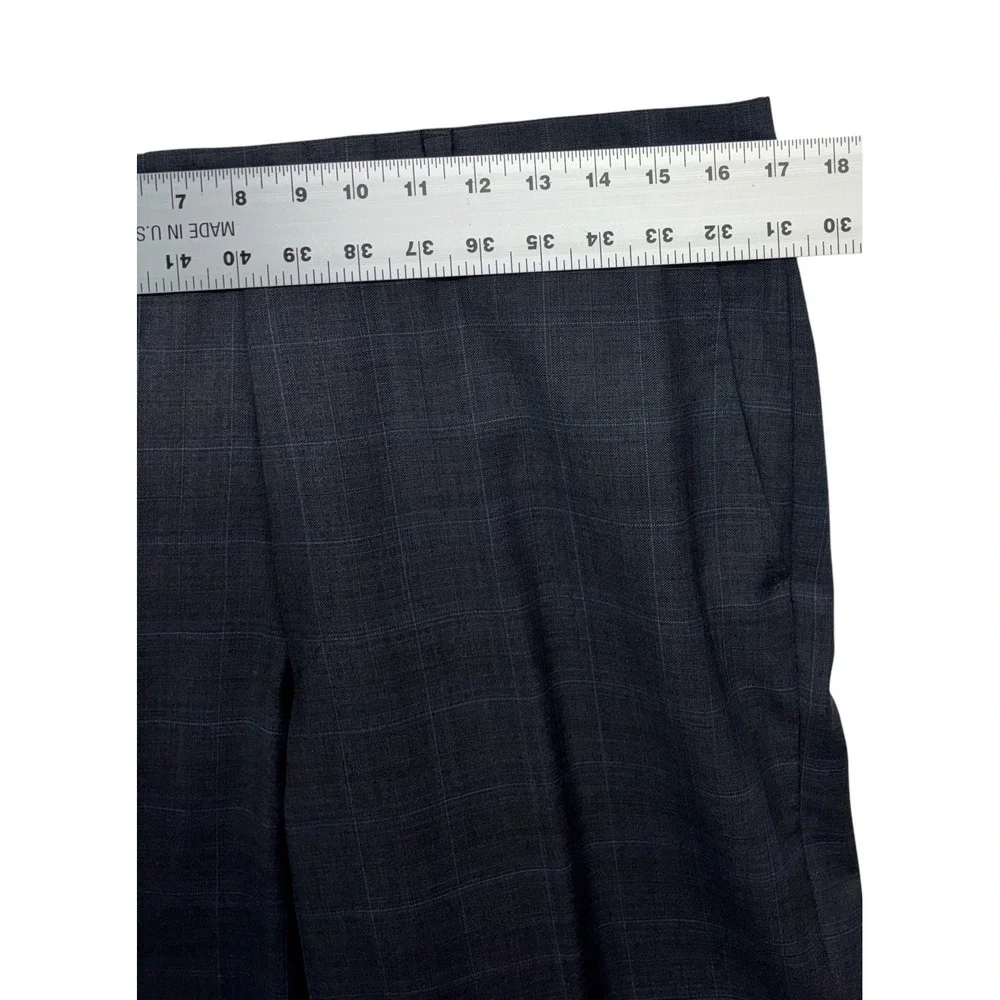 Hart Schaffner Marx 40L 34x30 Charcoal Windowpane 2pc Pant Suit USA Wool Chicago